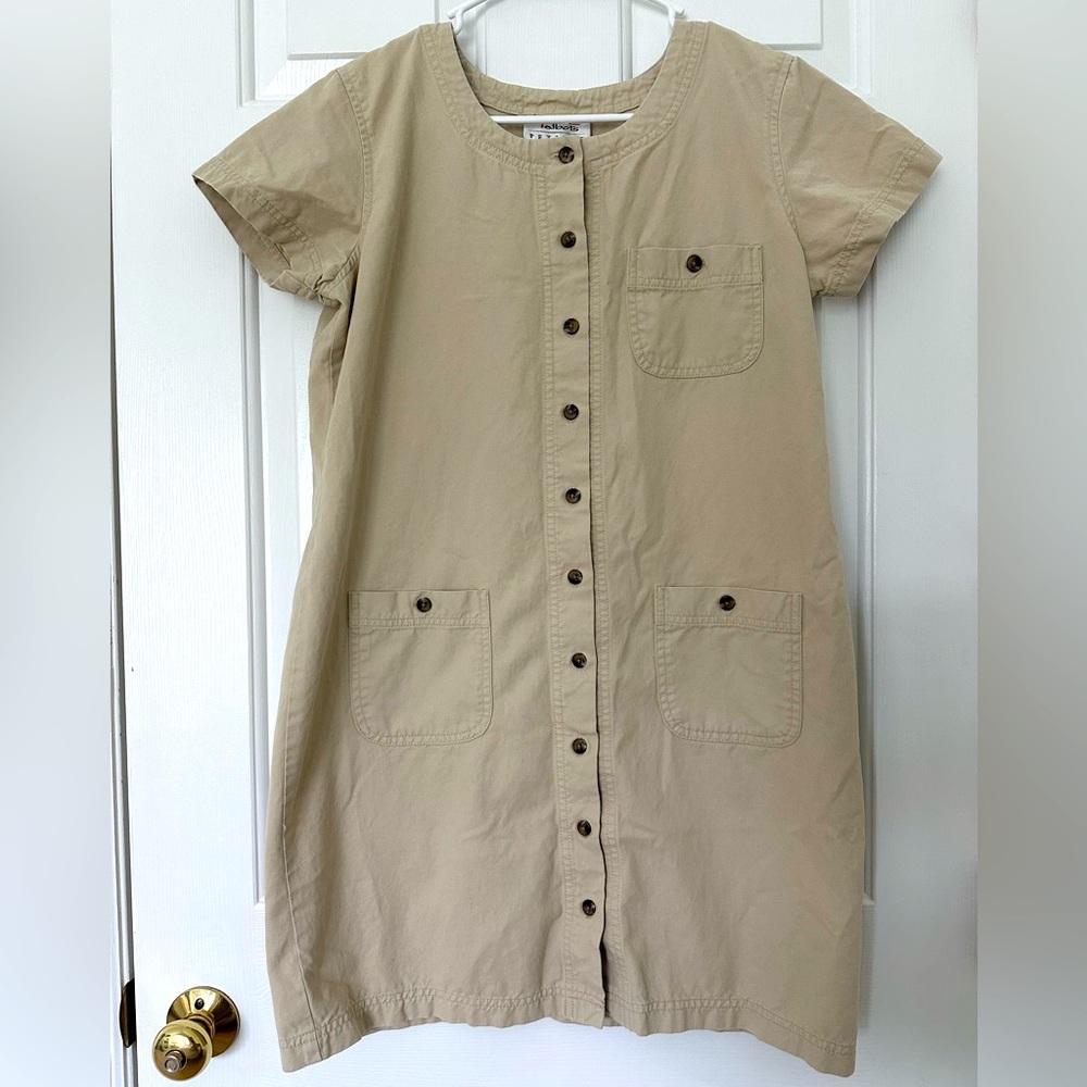 Vintage Talbots Tan Button-Front Mini Dress - Small/Medium *See Description